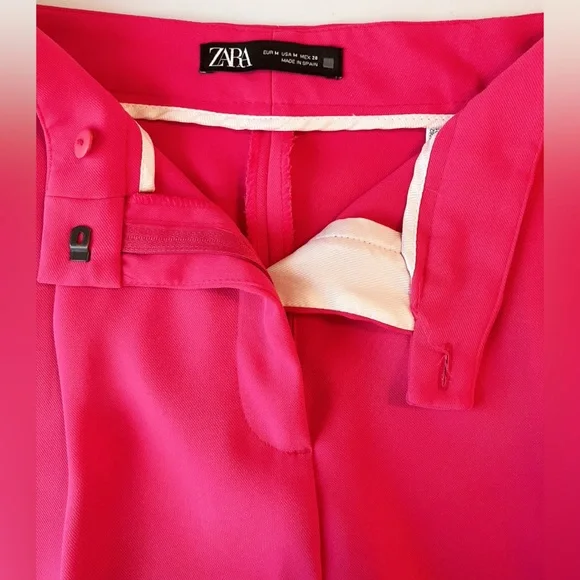 🏷️Zara Fuschia Pink Wide Leg Trouser Pants High Rise Office Siren menswear - Picture 7 of 16